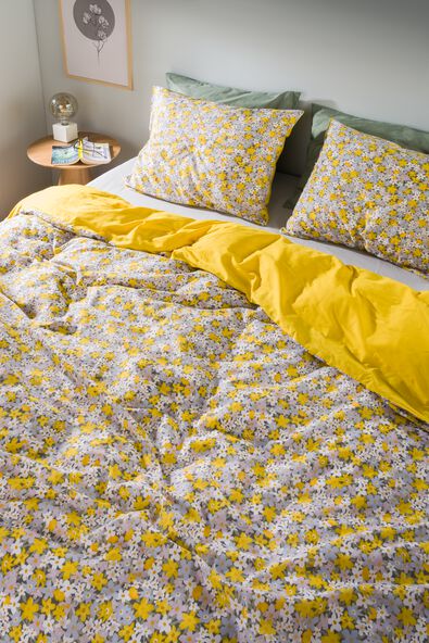 housse de couette 200x200/220 coton lyocell jaune - 5770068 - HEMA