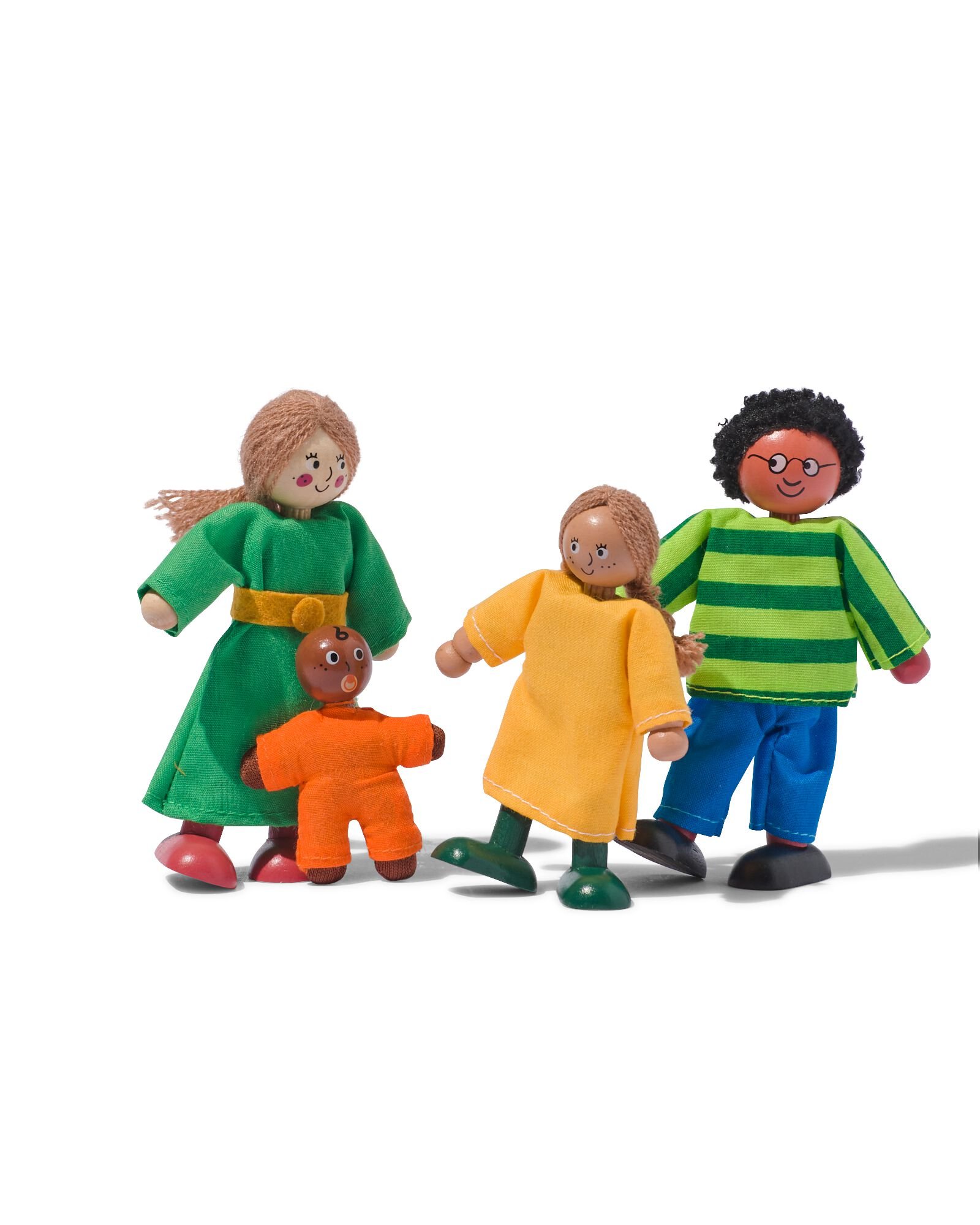 famille de 4 poupées en bois pour maison de poupées - HEMA