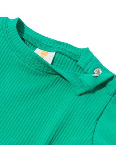 Baby Shirts mit Rippenstruktur – 2 Stück grün grün - 33119870GREEN - HEMA