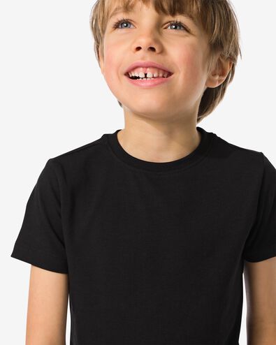 2er-Pack Basic-Kinder-Shirts, Baumwolle/Elasthan schwarz 110/116 - 30729420 - HEMA