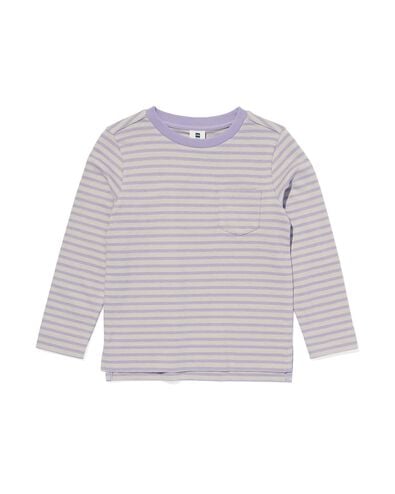 Kinder-Shirt, Streifen violett 122/128 - 30778671 - HEMA