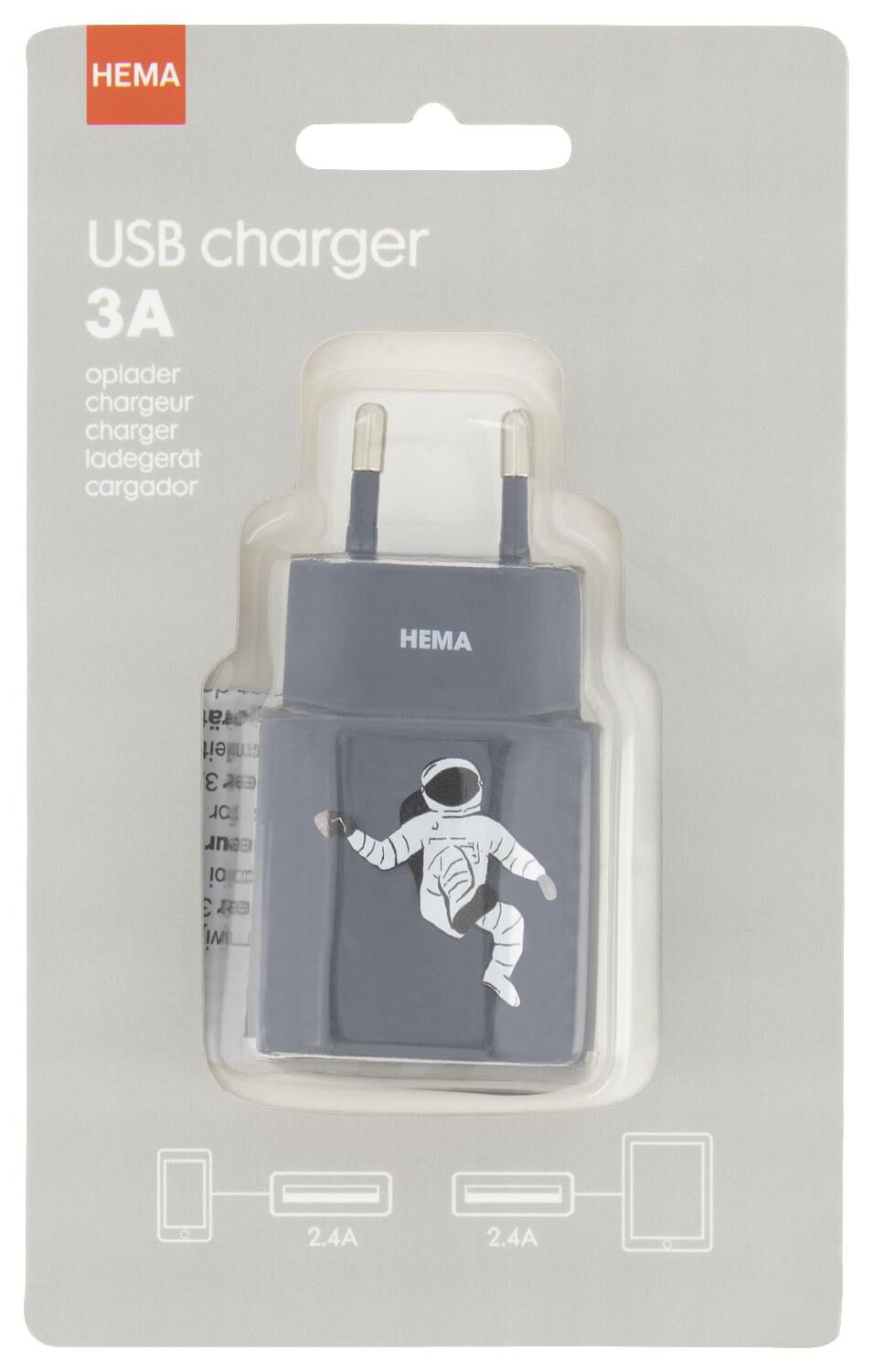 Vakantie Integratie Uittreksel USB oplader 3A - astronaut - HEMA
