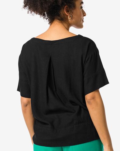 Damen-Shirt Riley, mit Leinenanteil schwarz schwarz - 36259555BLACK - HEMA