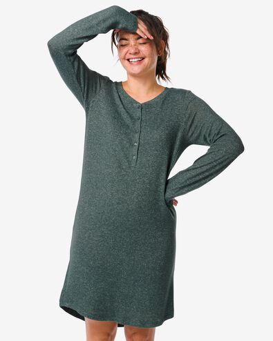 chemise de nuit femme avec viscose vert S - 23460174 - HEMA
