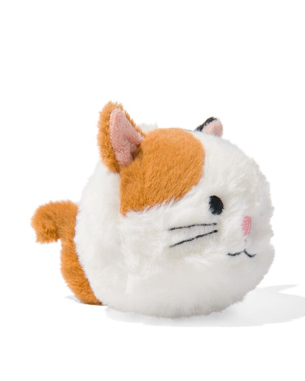 hamster en peluche doux avec tête orange et ventre blanc sur fond