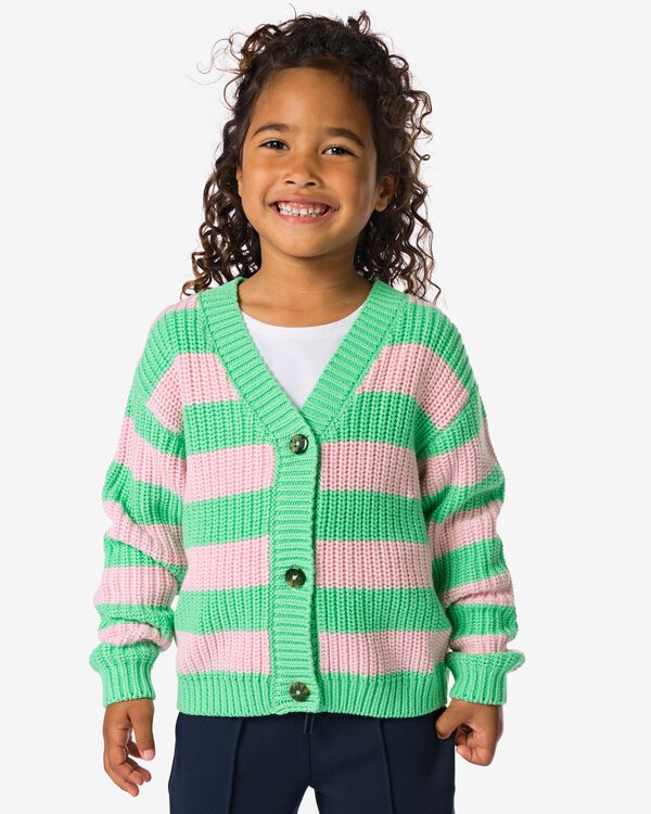 Kinder-Strickjacke gestreift grün grün - 30869415GREEN - HEMA