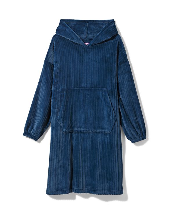 snuggle hoodie rib blauw - 61140500 - HEMA