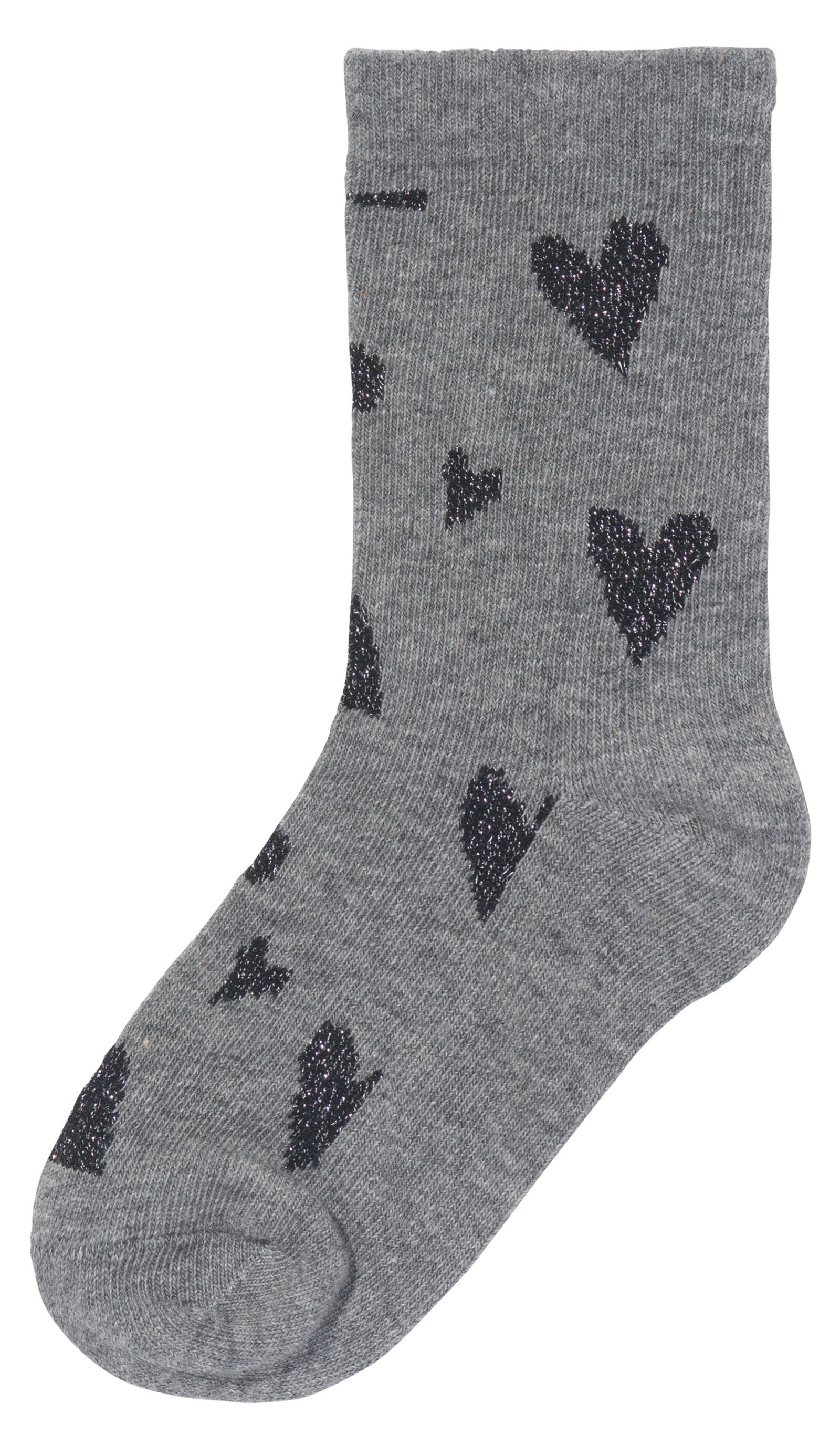 5 paires de chaussettes enfant avec coton gris chiné - HEMA