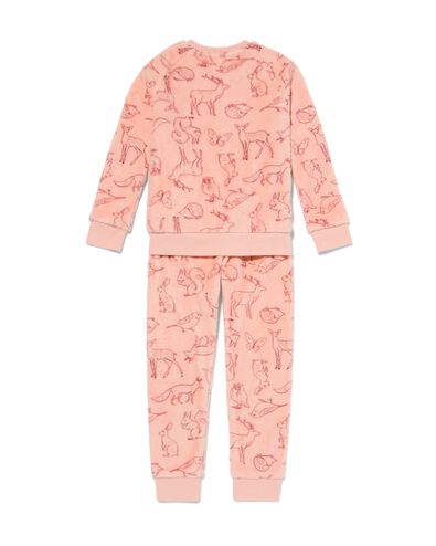 pyjama enfant polaire forêt rose pâle 98/104 - 23070381 - HEMA