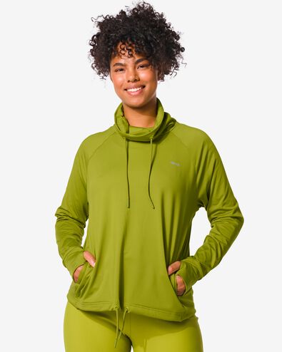 t-shirt sport polaire femme vert armée L - 36090113 - HEMA