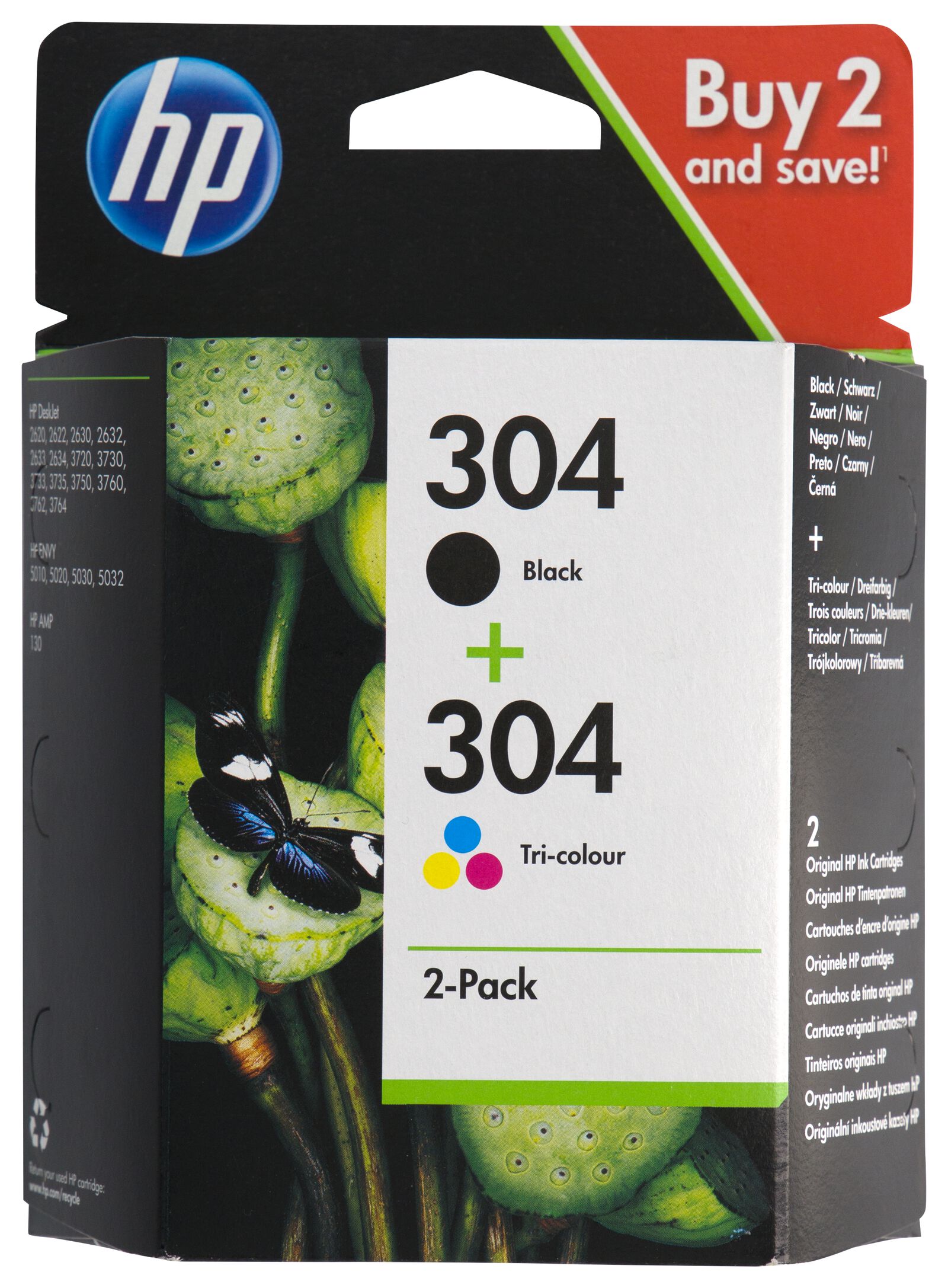 HP 304 Pack de 2 Noir/3 Couleurs (3JB05AE) - Cartouche HP - Top Achat