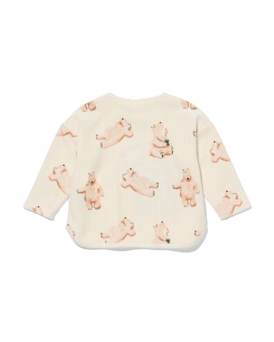 Newborn-Sweatshirt, Velours eierschalenfarben 80 - 33476416 - HEMA