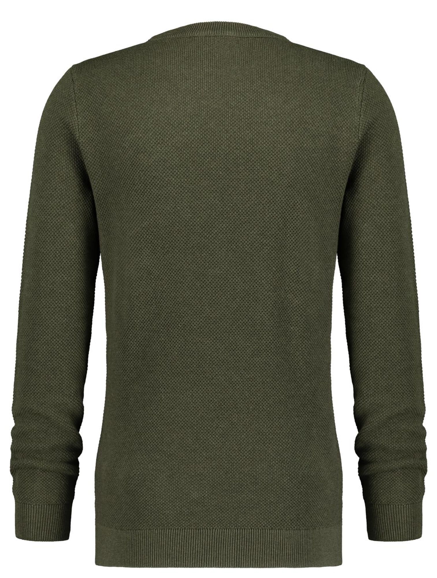 men's sweater structured crew-neck army green - HEMA
