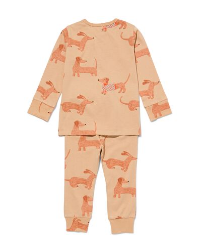 baby pyjama katoen hond beige 74/80 - 33322121 - HEMA
