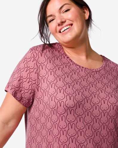 chemise de nuit femme Miffy micro mauve M - 23460157 - HEMA