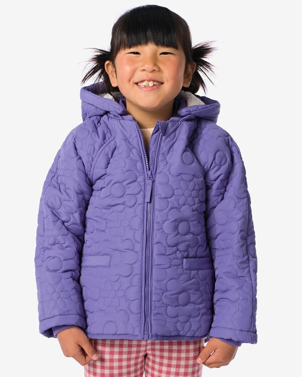 Kinder-Steppjacke Blumen violett violett - 30863313PURPLE - HEMA