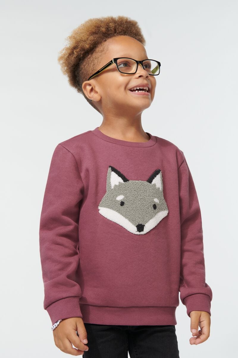 aantrekken Woud Onbekwaamheid kinder sweater met vos paars - HEMA