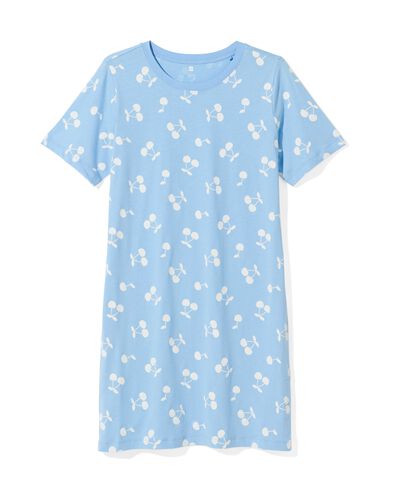 chemise de nuit femme coton cerises bleu M - 23490080 - HEMA