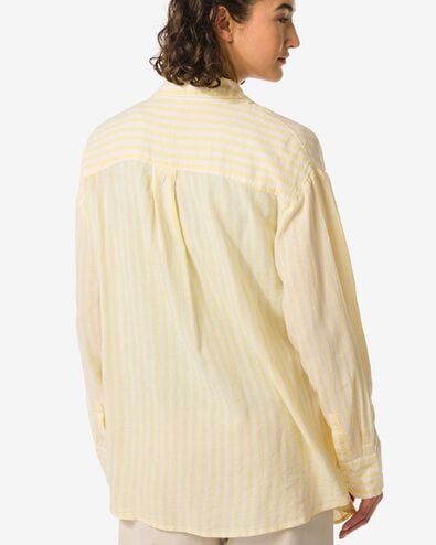 Damen-Bluse Lizzy, mit Leinen gelb S - 36239561 - HEMA