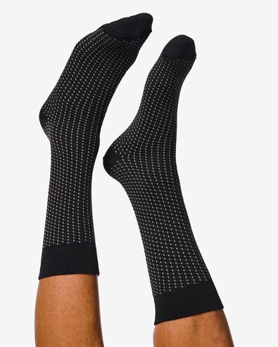 heren sokken met katoen - 5 paar zwart zwart - 4130730BLACK - HEMA