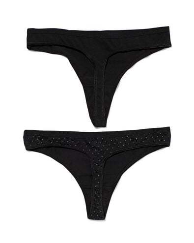 2 strings femme taille haute coton stretch - 19640914 - HEMA