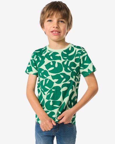 t-shirt enfant feuilles vert 158/164 - 30783960 - HEMA