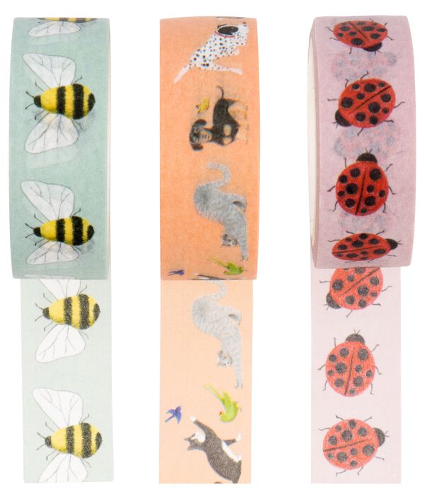 washi tapes insecten - 3 stuks - 14120155 - HEMA