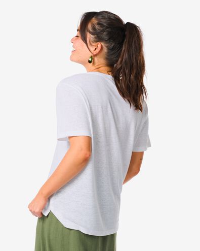 dames t-shirt Char met linnen wit - 1000031605 - HEMA