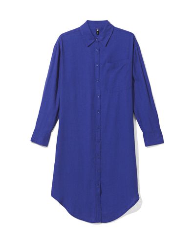 Damen-Hemdblusenkleid Lizzy, mit Leinen blau - 36352980BLUE - HEMA