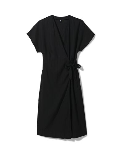 robe portefeuille femme Raiza avec lin noir XL - 36226754 - HEMA