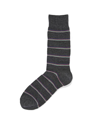 Herren-Socken, mit Baumwollanteil, Streifen graumeliert 43/46 - 4152672 - HEMA