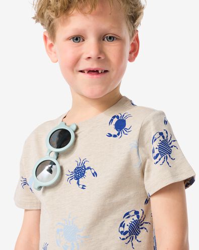 Kinder-T-Shirt, Krabbenmuster graumeliert 110/116 - 30785115 - HEMA