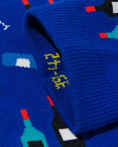 chaussettes avec coton Sip sip hurray bleu foncé 39/42 - 4141137 - HEMA