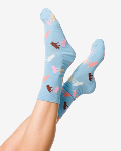 Socken, mit Baumwolle, One love blau blau - 4141140BLUE - HEMA