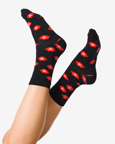 Socken, mit Baumwolle, Lots of Kisses schwarz 35/38 - 4141116 - HEMA