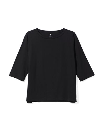 damesnachtshirt met katoen  zwart S - 23480061 - HEMA