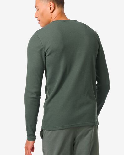 Herren-Loungeshirt, Baumwolle mit Waffeloptik grün S - 23672641 - HEMA
