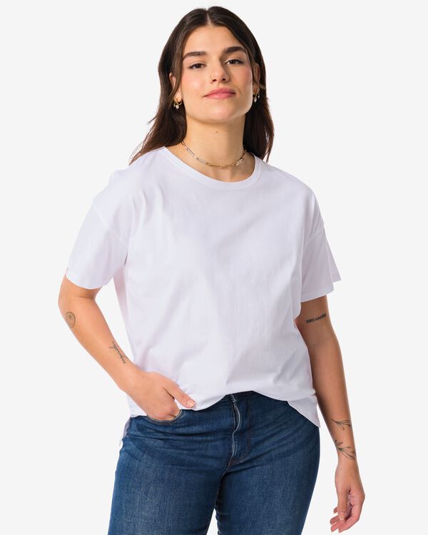 dames t-shirt Daisy blanc blanc - 36290265WHITE - HEMA