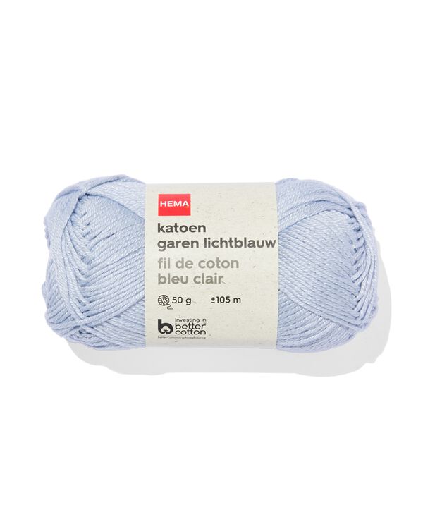 Baumwollgarn, hellblau, 50 g, 105 m - 60760020 - HEMA