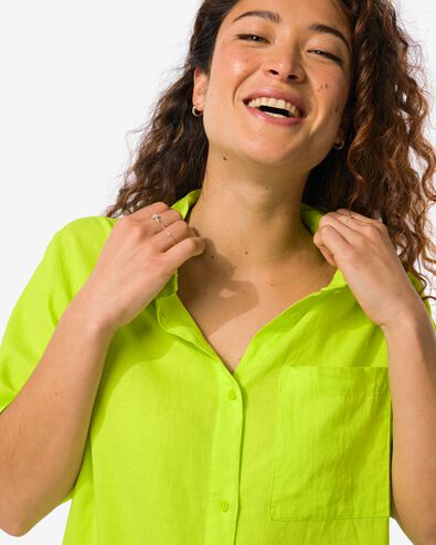 Damen-Bluse Lizzy, mit Leinenanteil grün M - 36209272 - HEMA