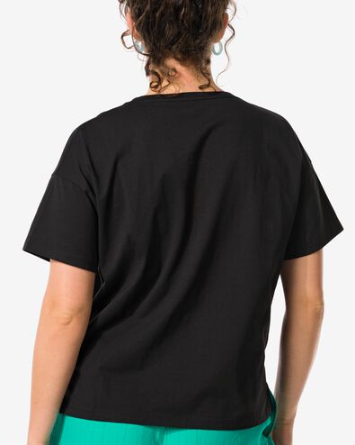 dames t-shirt Daisy zwart XL - 36262554 - HEMA