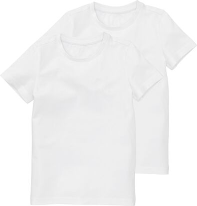 2er-Pack Kinder-T-Shirts, Biobaumwolle weiß 122/128 - 30729413 - HEMA