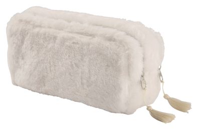 etui dubbele rits fluffy - 14430072 - HEMA