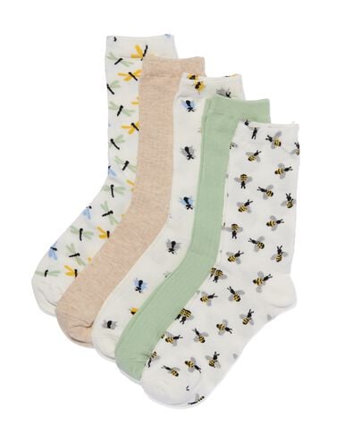5 paires de chaussettes femme avec du coton blanc 39/42 - 4290357 - HEMA