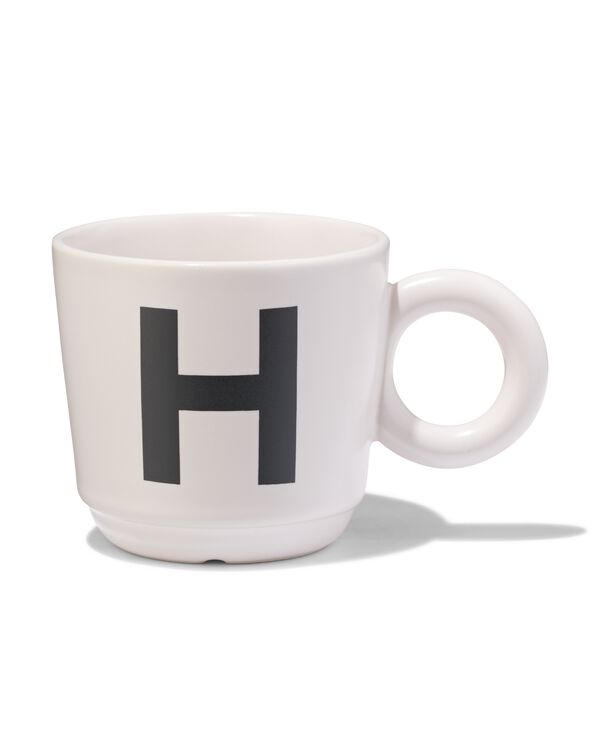 aardewerk mok 280ml letter H - 61130217 - HEMA