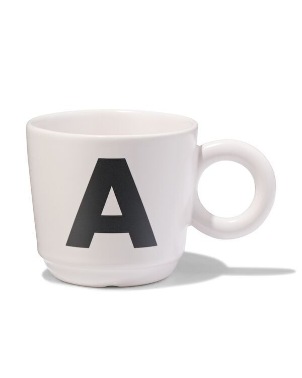 aardewerk mok 280ml letter A - 61130210 - HEMA