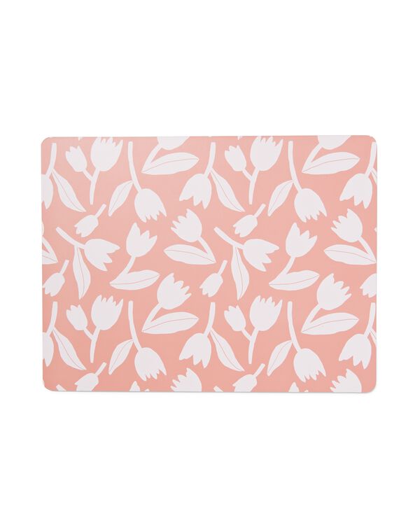 placemat 32x42 kurk roze met tulpen - 5330010 - HEMA