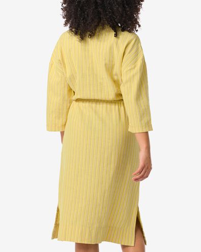 Damen-Kleid Koa, Knopfleiste, mit Leinenanteil, Blumen gelb L - 36289473 - HEMA