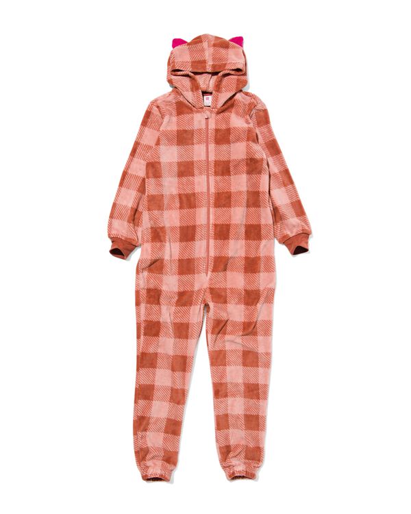 kinder onesie met ruiten roze roze - 23040580PINK - HEMA