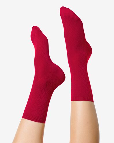 2er-Pack Damen-Socken, mit Baumwolle rot 39/42 - 4270472 - HEMA